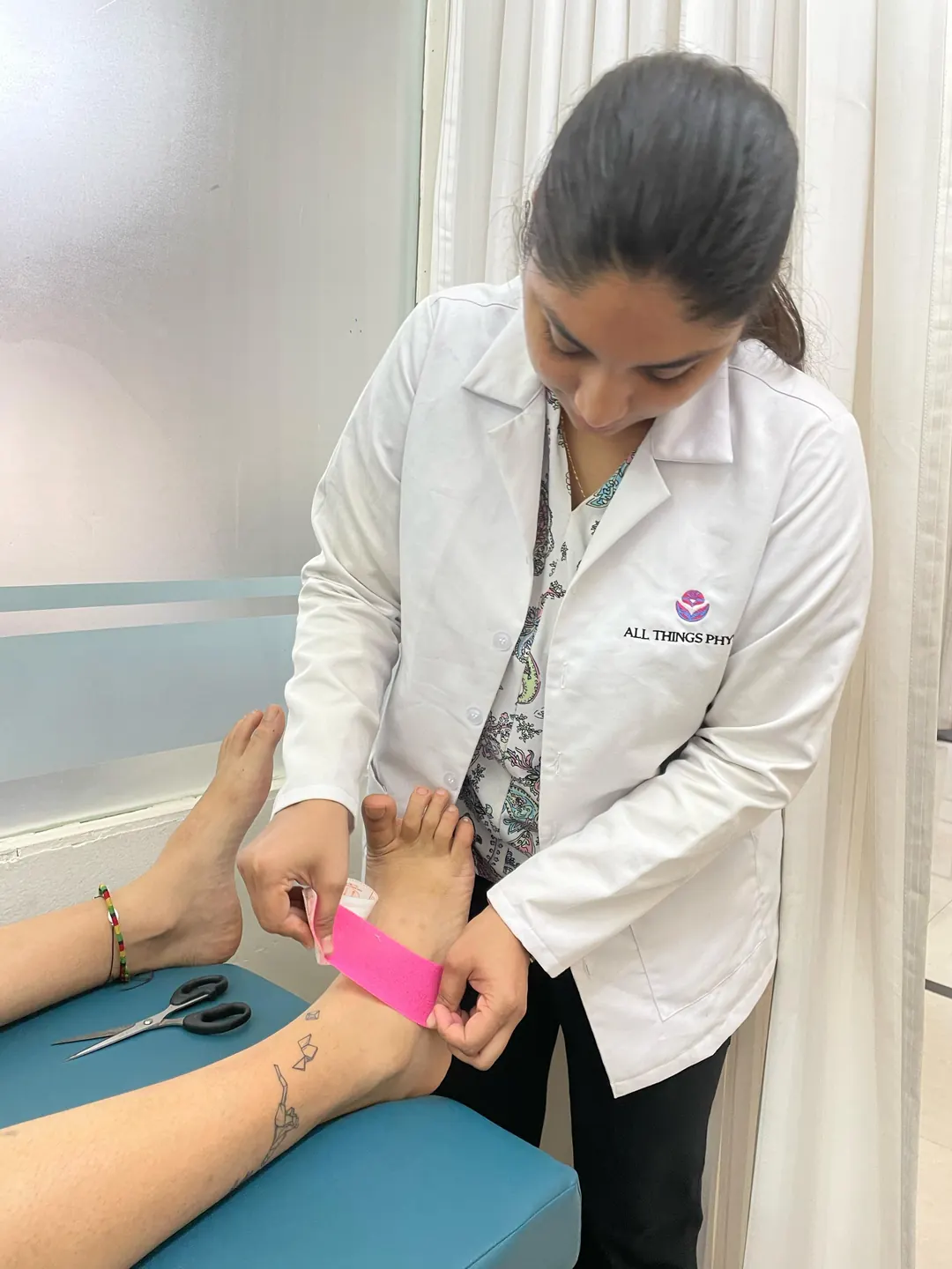 Kinesio taping an ankle